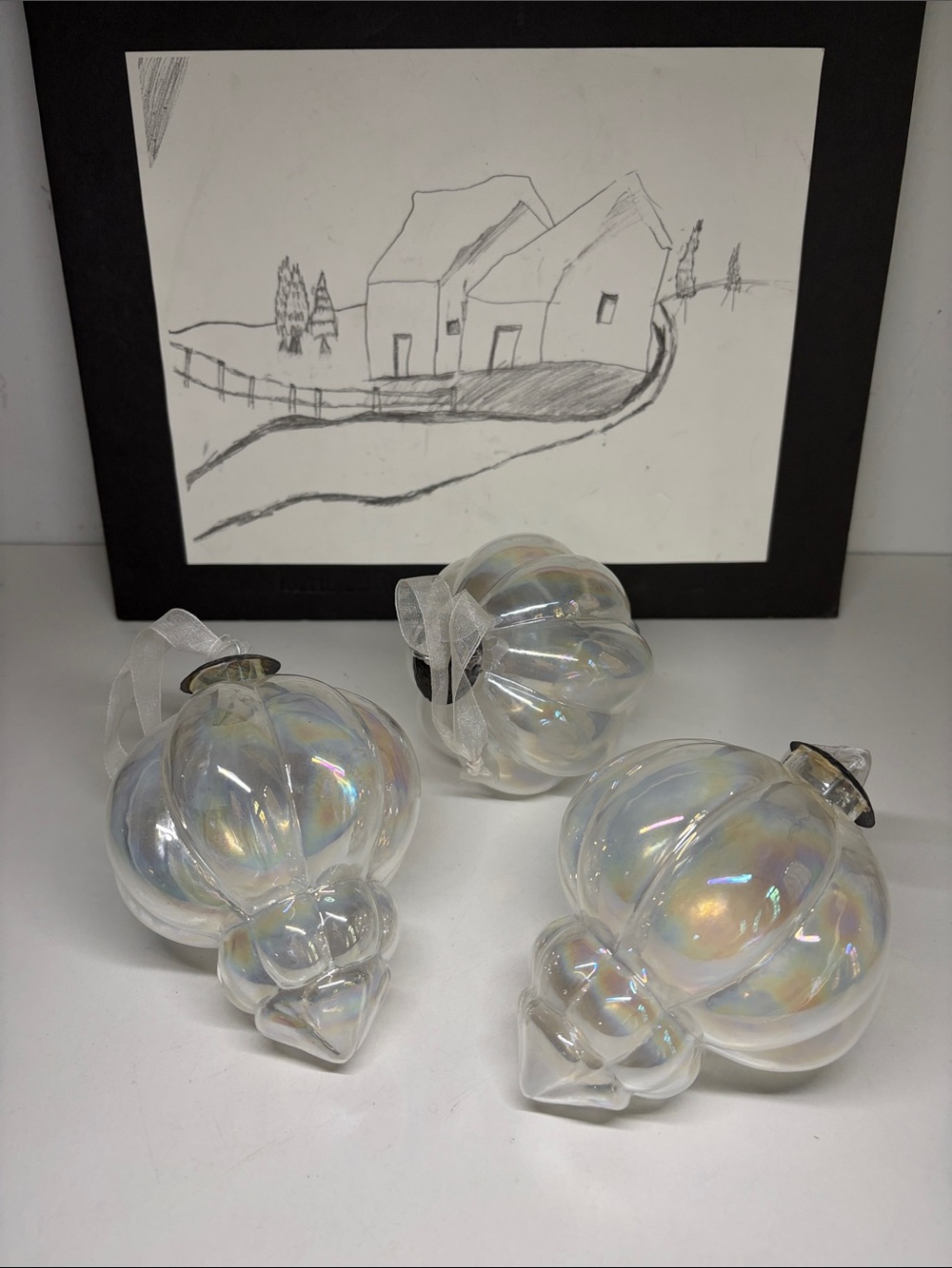 Mid West Kugel Christmas Glass Ornament ( Heavy ) Set of 3